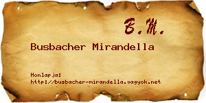 Busbacher Mirandella névjegykártya